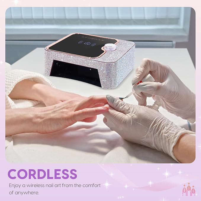 UV Light for Nails Rechargeable UV Nail Lamp Fast Nails Dryer Curing Lamp Gel Nail Polish UV Light 0-120S Arbitrary Timing for Salon &amp Home