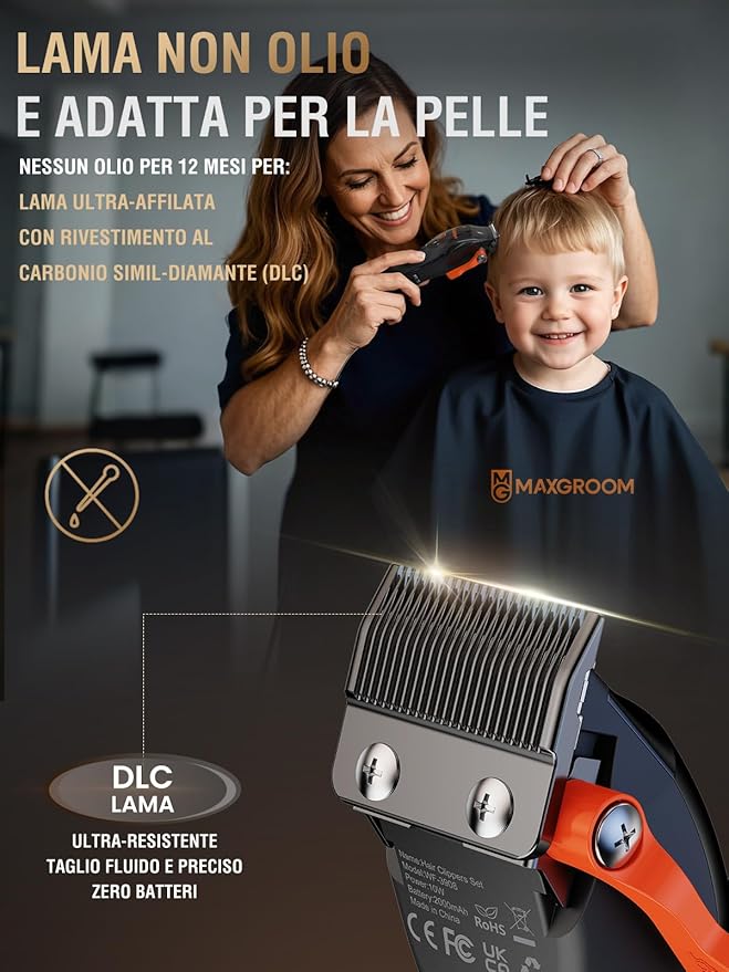 Professional Hair Clippers for Men 9000 RPM Magnetic Motor DLC Blades Cordless Hair Cutting Clippers and Trimmers Set Haircut Kit Perfect for Barber Fades Christmas Gifts for Men