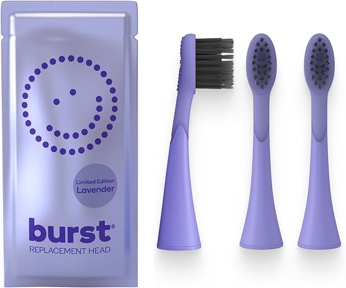 BURST Genuine Replacement Heads for Original Sonic Electric Toothbrush (Lavender/3 Pack) | Ultra Soft Bristles for A Clean Deep | Stain &amp Plaque Removal