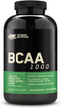 Optimum Nutrition Instantized BCAA Capsules Keto Friendly Branched Chain Essential Amino Acids 1000mg 400 Count