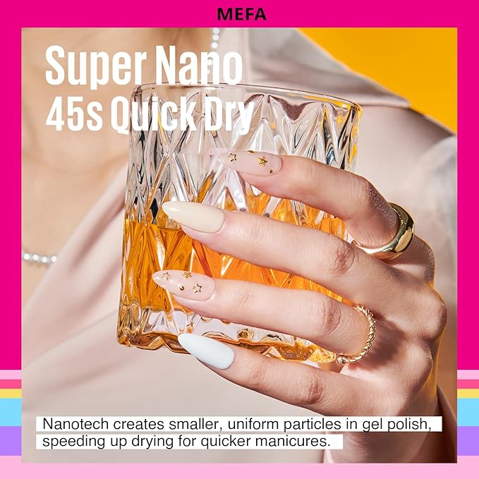 MEFA 35 Pcs Gel Nail Polish Set 32 Colors Spring Collection Gel Nail Polish Pink Green Nail Art Manicure DIY Home Gifts for Women Girls Beginners