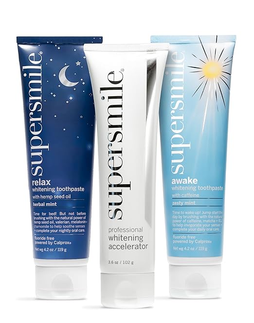 Supersmile Awake/Relax ? Fluoride Free Toothpaste for Visibly Whiter Teeth and an Energizing Start to The Day ? Whitens Up to 6 Shades 4.2 oz