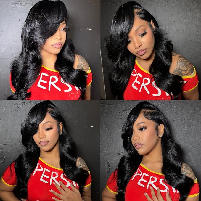 14 Inch Clip in Hair Extensions Real Human Hair Natural Black Clip in Extensions For Wamen Body Wave Human Hair Clip ins 8Pcs 110g