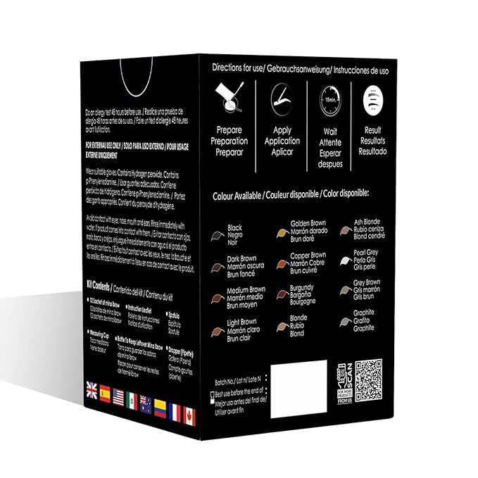 Mina ibrow Hair Color Refill Pack Black|Long Lasting Natural Spot coloring and Professional Hair Tinting PowderWater and Smudge Proof|No Ammonia No Lead with 100% Gray Converge