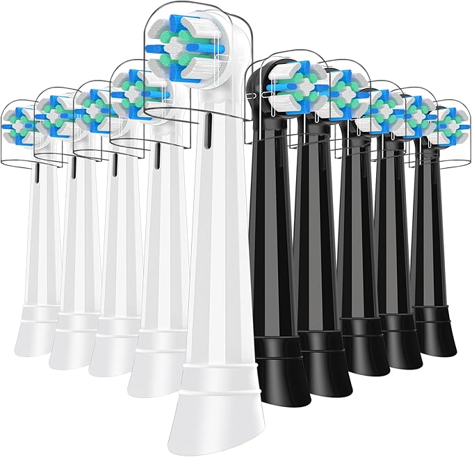 10 PCS IO Replacement Heads Compatible with Oral b IO 2/3/4/5/6/7/8/9/10 Series Electric Toothbrush Brush Heads Refills Compatible with Oral B IO (Black/White)