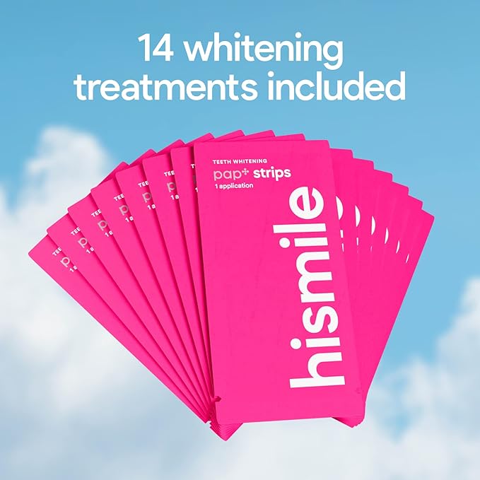 Hismile Teeth Whitening Strips for Sensitive Teeth Peroxide Free Dental White Strips Kit 28 Strips 14 Treatments