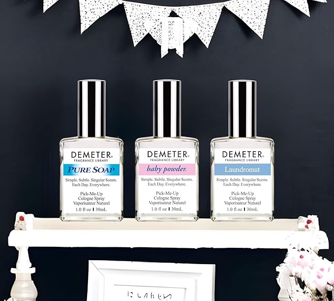 DEMETER Fresh And Clean Collection Set of 3 Unique Perfumes For Women Baby Powder Pure Soap Laundromat 1 Oz Each