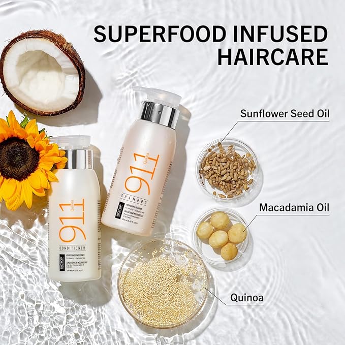Biotop Professional 911 Quinoa Hair Mask - Repairing Hair Mask Treatment For Dry or Extremely Damaged Strands - Color Safe &amp Cruelty Free Hair Care - (8.45 oz/250ml)