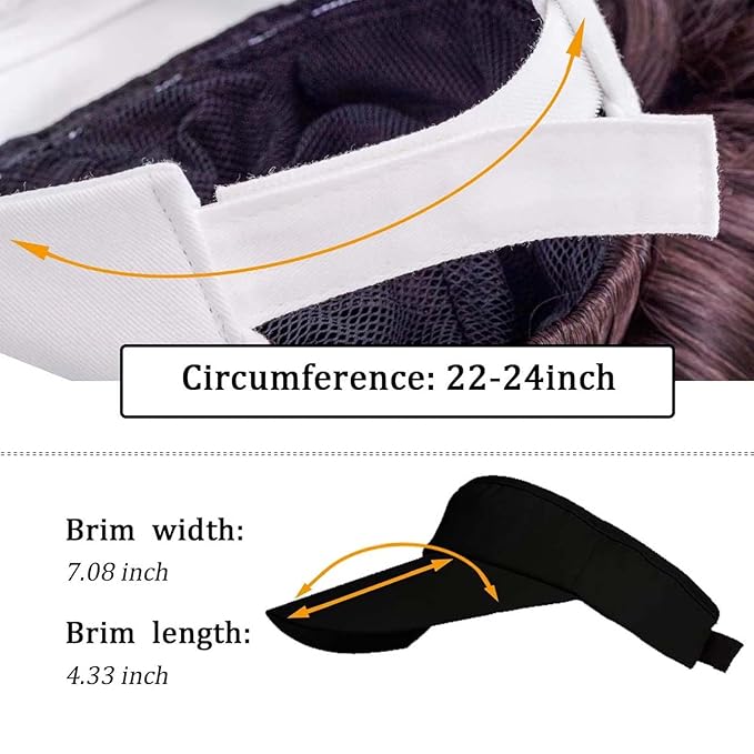 Women's Baseball Hat Wig Visor Hat Wig Wool Short Curly Hair Wig Ponytail Braid Wavy Wig Synthetic Hair Extensions