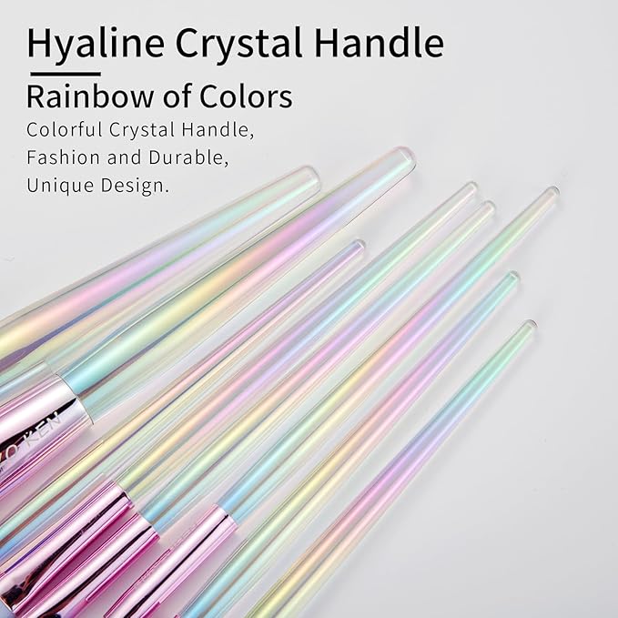 Rainbow Crystal Makeup Brushes Set Professional Vegan Makeup Brush Set with Case by ENZO KEN Bedazzled Cosmetic Brushes Makeup Set Sparkly Make up Brushes Set Professional Makeup Brush Set Vegan.