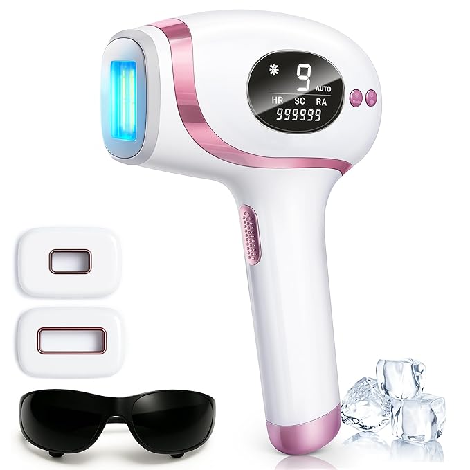 Laser Hair Removal for Women &amp Men IPL Hair Removal Device 3-in-1 Multi-function Skincare Sapphire Ice Cooling Contact 9 Strengths Safe &amp Painless Hair Remover for Whole Body Use at Home