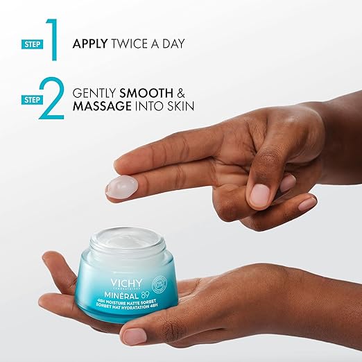 Vichy Mineral 89 Fragrance Free Cream Moisture Boosting Cream with Hyaluronic Acid Daily Face Moisturizer Available in 3 Formulas For All Skin Types Dry &amp Sensitive Skin &amp Mattifying for O
