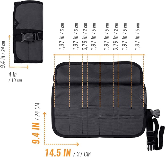 Under NY Sky Salon Scissors Roll Up Holder ? Professional Oxford Canvas Pouch Case for Hair Stylists Barbers &amp Hairdressers ? Portable Storage Organizer for Hair Cutting Shears &amp Salon Tools