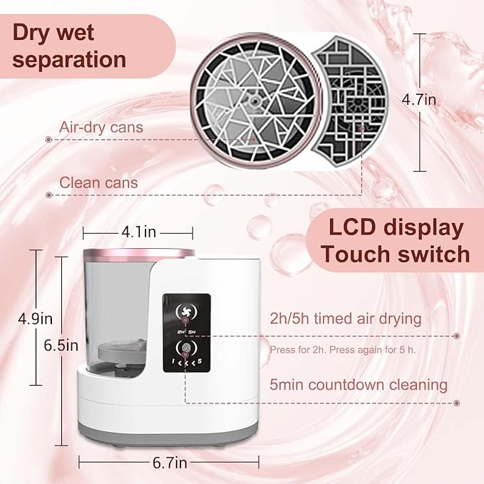 3 IN 1 Electric Makeup Brush Cleaner Machine With Makeup Brush Dryer Holder Portable Automatic USB Cosmetic Brushes Cleaner Tool for All Size Beauty Makeup Brush SetContour Eyeshadow Blush Brush