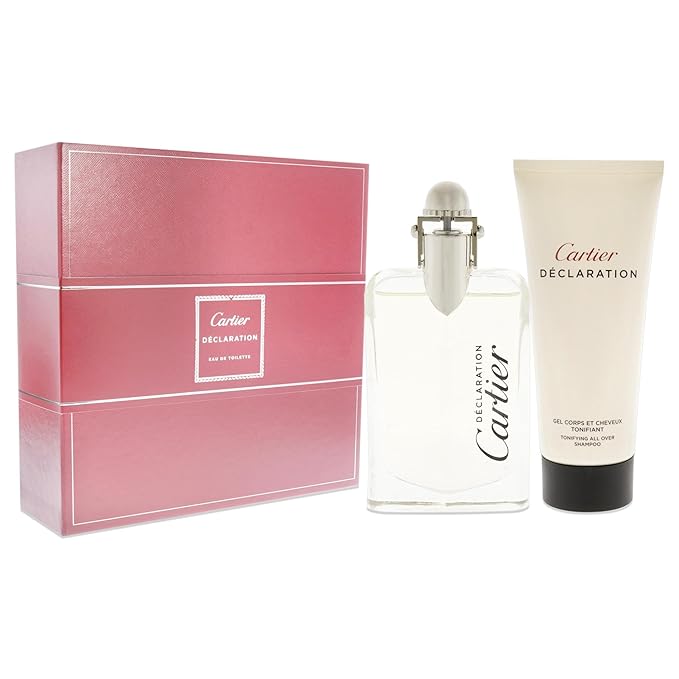 Cartier Declaration Men 1.6oz EDT Spray 3.3oz Tonifying All Over Shampoo 2 Pc Gift Set