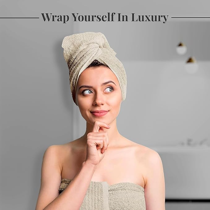 Tens Towels Pack of 4 Extra Large Bath Towels 30 x 60 Inches 100% Cotton Larger &amp Lighter Weight Quicker to Dry Super Soft and Absorbent Perfect for Bathroom Beige
