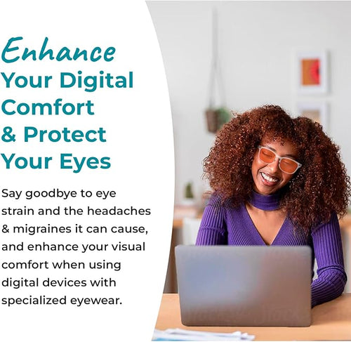 100% Blue Light Blocking Glasses - Women + Men - Better Sleep - Anti Eye Strain Protection - Computer Screens Gaming
