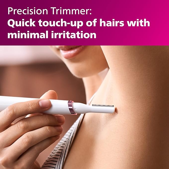Philips Beauty Women's Bikini Trimmer and Precision Trimmer Special Edition Bundle BRT387/90Pink and White