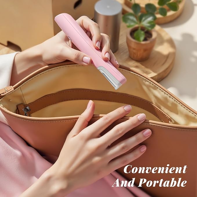 Sonic Dermaplaning Tool for Women Rechargeable Face Dermaplane Razor Sonic Edge Technology for Facial Hair Exfoliating and Peach Fuzz 10 Refill Blades Pink