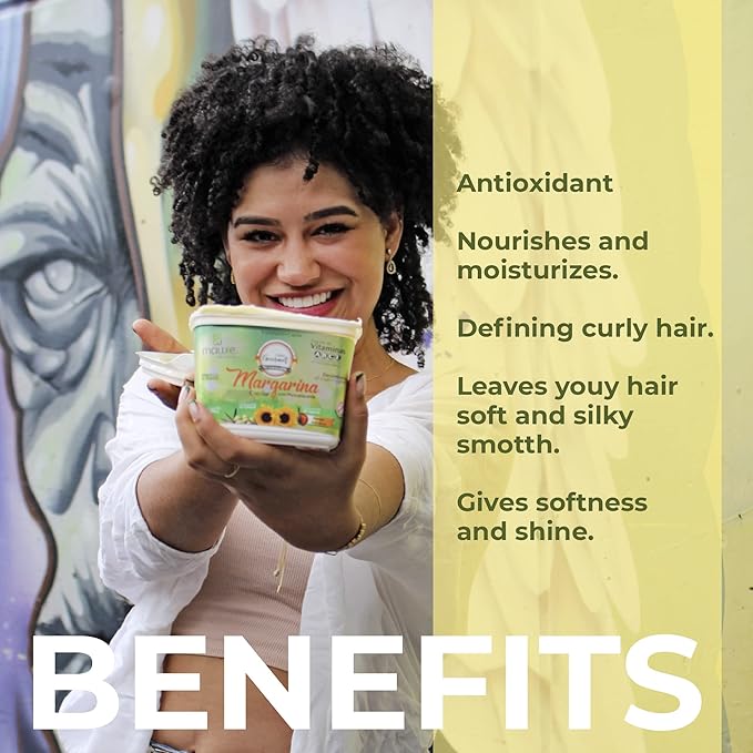 MAWIE 500ml Margarine hair treatment for dry hair with sunflower olive and sapote oils - Mask for abundant curls extremely damaged hair treatment deep hydration and definition of curl hair care