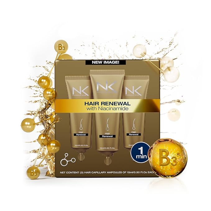NK Professional Care Hair Repair Kit with Niacinamide (B3) ? Shampoo + Mask + Ampoules | Strengthens Restores Adds Shine | For Damaged or Colored Hair | Unisex | 3-Piece Set