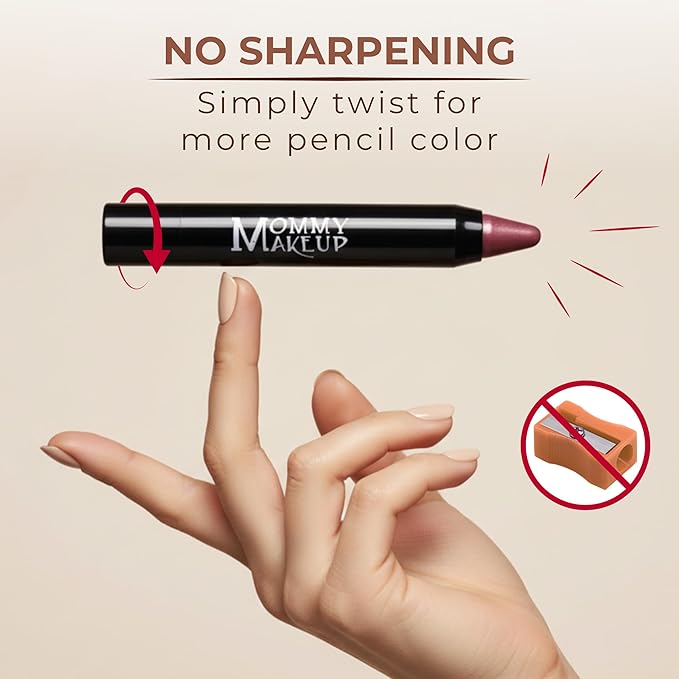 Mommy Makeup Triple Sticks Lipstick Cream Blush &amp Treatment All-In-One with Shea &amp Cocoa Butter - Soft &amp Creamy Moisturizing Lip Crayon For Lips &amp Cheeks (Pink-a-boo)