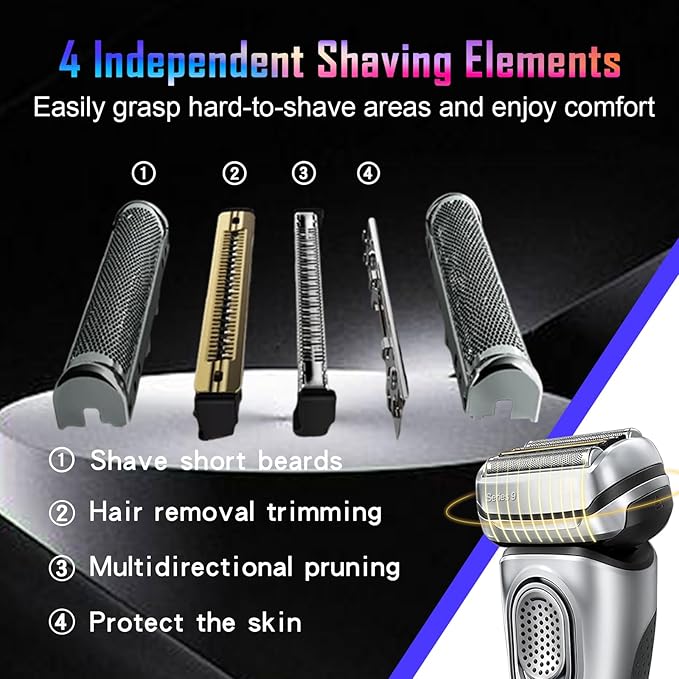 92S Series 9 Shaver Replacement Heads Compatible with Braun Series 9 Electric Razors 290cc 9291cc 9370cc 9293s 9385cc 9390cc 9330s 9296ccCompatible with Braun Series 9 Pro Replacement Heads
