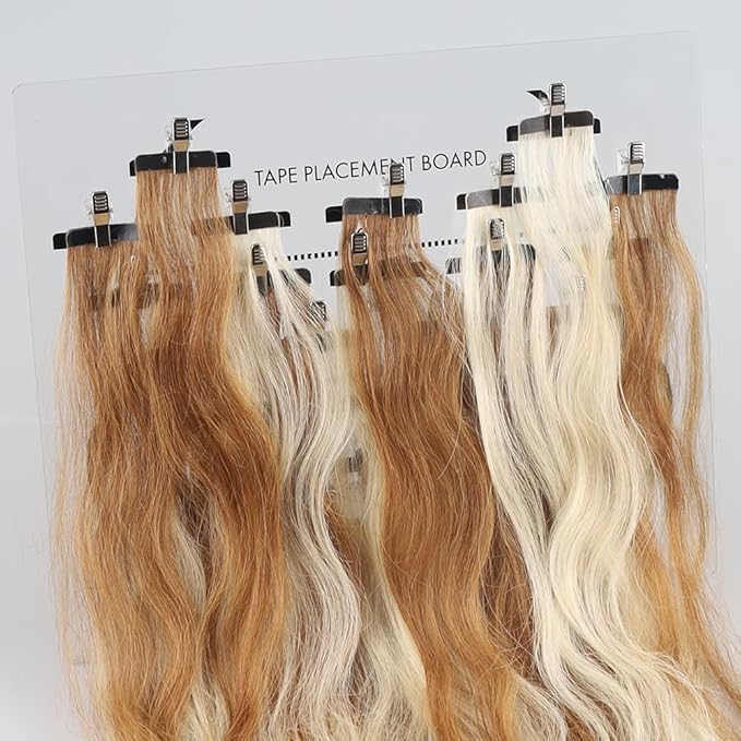 Hair Extension Hanger Carrier Tape in Placement Board Hair Display Holder Rack with Clips hairpin Hair Styling Tool for Tape in Hair Extensions