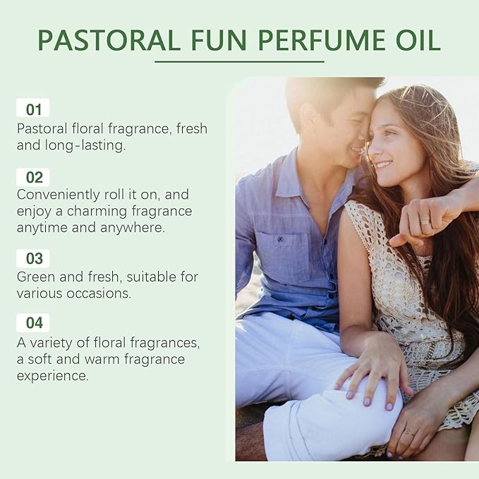 Rural Floral Fragrance Refreshing Green Roll-On Perfume - Delicate And Elegant Scent Long-Lasting Portable Fragrance For All-Day Freshness(3PCS)