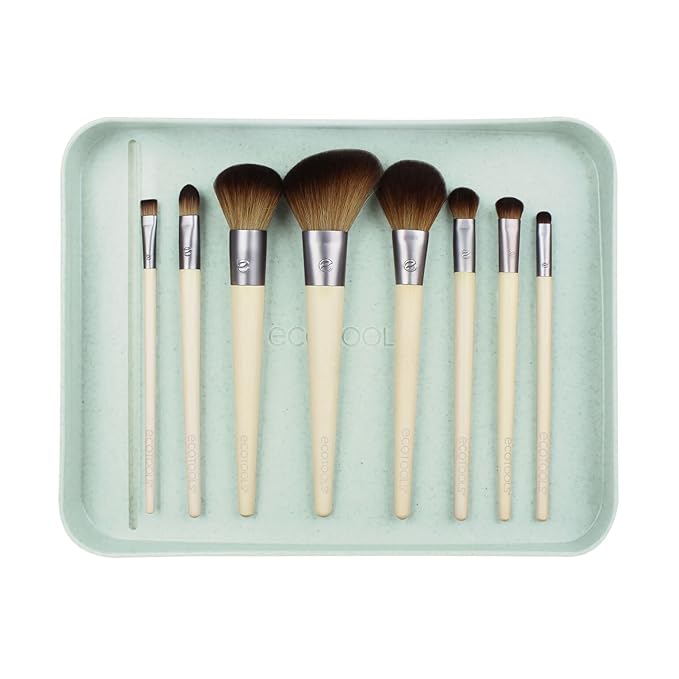 EcoTools-Cruelty Free Confidence in Bloom Brush Set-Cruelty Free Synthetic Taklon Bristles Recycled Packaging Recycled Aluminum Ferrules
