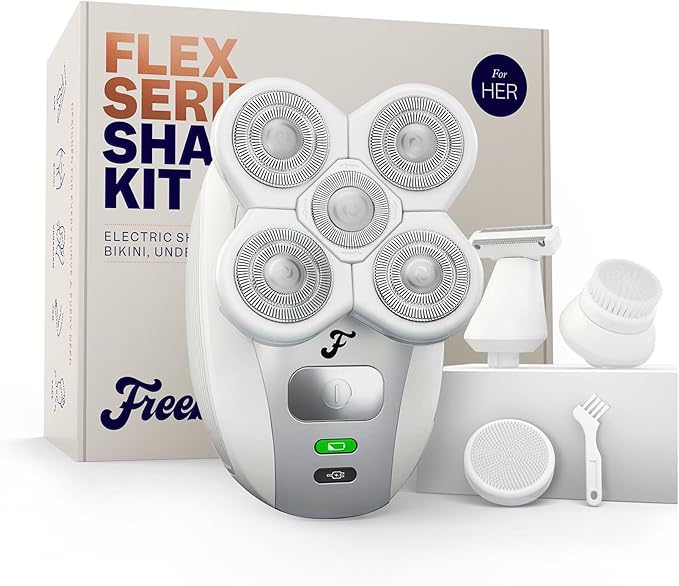 Freebird FlexSeries Electric Razor for Women - Silk Smooth Legs Body Hair &amp Pubic Shaver - for Private Area Sensitive Skin Bikini Trimmer