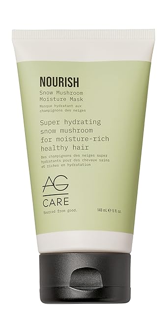AG Care Nourish Snow Mushroom Hair Mask with Avocado Oil - Deep Conditioner for Dry Damaged Hair 5 Fl Oz Bottle