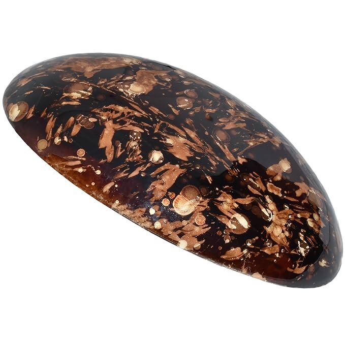 Camila Paris CP3869 French Hair Barrette Clip Oval Brown and Gold Strong Hold Grip Hair Clips for Women No Slip Rubberized Metal Closure Durable Styling Girls Hair Accessories Made in France