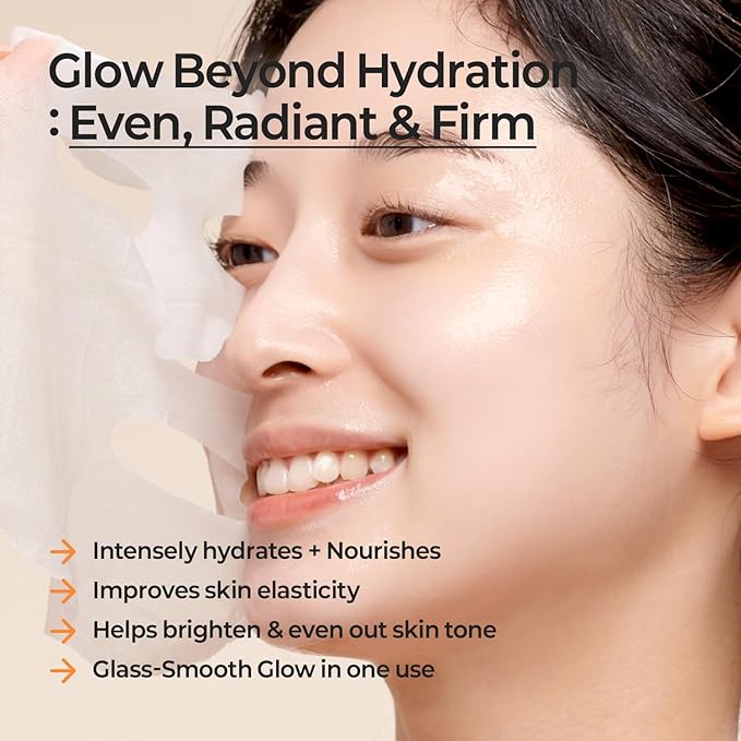 MOTHER MADE Glowing Glass Skin Hydrating Snail Deep Collagen Face Masks Set of 20 EA with Niacinamide 2% Vitamin E Facial Mask for Dry Sensitive Skin Self Care Korean Skincare
