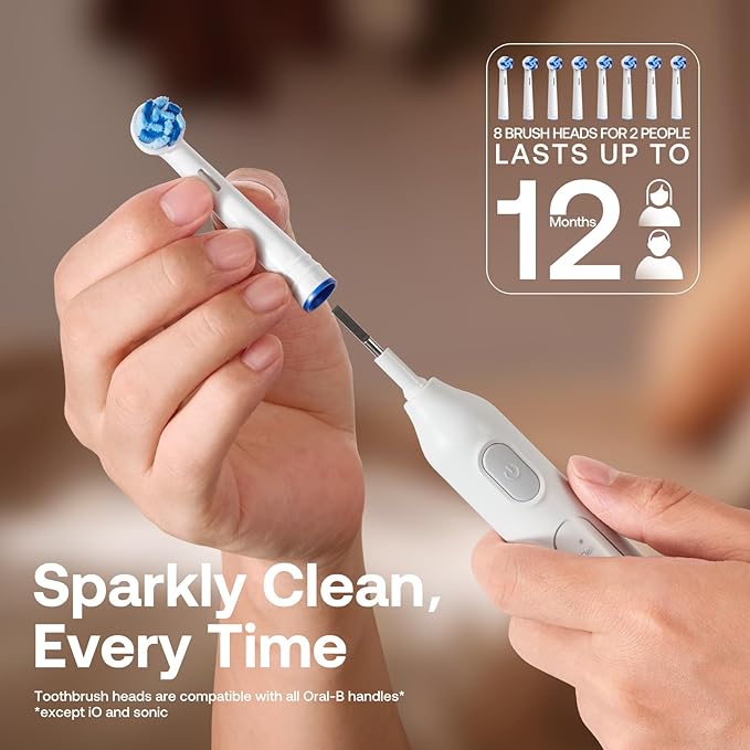 Bitvae Rotating Electric Toothbrush 2 Packs for Adults and Kids 8 Brush Heads 60-Day Battery Life 5 Modes Power Toothbrush with 2-Minute Smart Timer Black &amp White R1