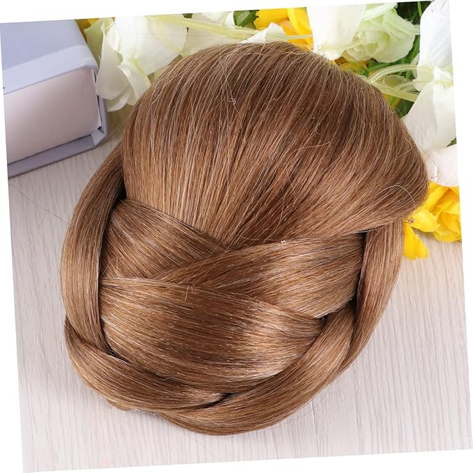 DOITOOL 3pcs Chignon Jaw Clip Bun Wig Hair Extension for Bridal Girls Wedding Hair Accessory