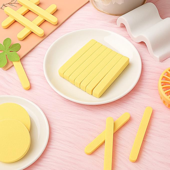 Mifoci 960 Pieces Yellow Compressed Facial Sponges for Estheticians Makeup Removal Sponge Pads for Women Spa Exfoliating Face