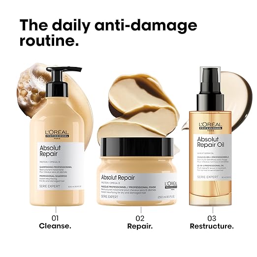 L'Or?al Professionnel Paris Absolut Repair Hair Mask - Nourishing Protein Treatment Hydrates Repairs Damage &amp Adds Shine For Dry &amp Damaged Hair
