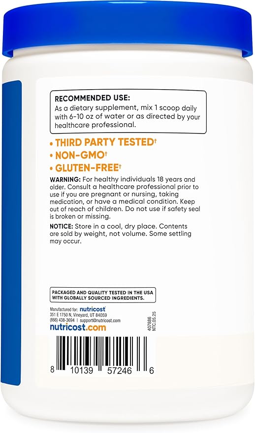 Nutricost N-Acetyl L-Cysteine (NAC) Powder 500 Grams - Vegan NAC Non-GMO Gluten Free