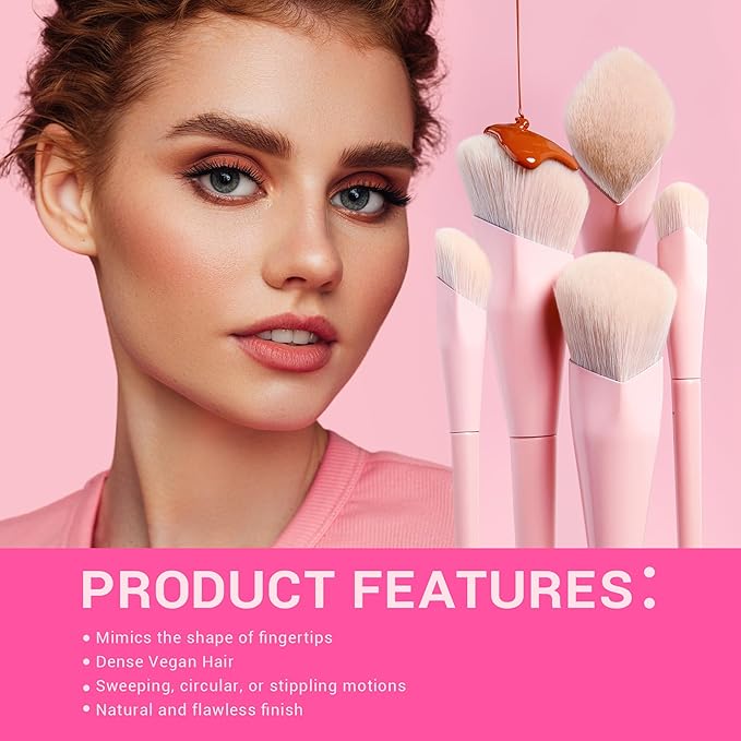 Jessup Pink Makeup Brushes Set 14Pcs Make up Brushes Premium Vegan Foundation Concealer Blush Eyeshadow Eyeliner Powder Highlighter Blending Face Brush Set T495