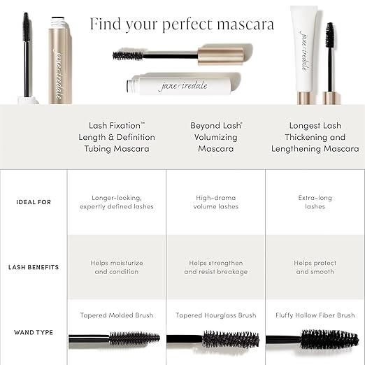 jane iredale Lash Fixation Length &amp Definition Tubing Mascara Long-Wear Smudge-Resistant Formula Lifts Curls &amp Separates Vegan Cruelty-Free