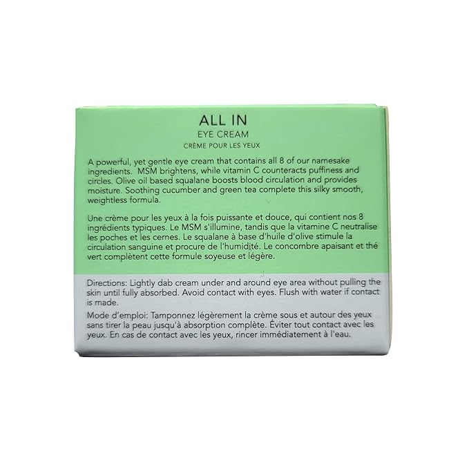 Eight Saints Skin Care All In Eye Cream Natural and Organic Anti Aging Under Eye Cream to Reduce Puffiness Wrinkles and Under Eye Bags Dark Circles Under Eye Treatment 0.5 Ounces