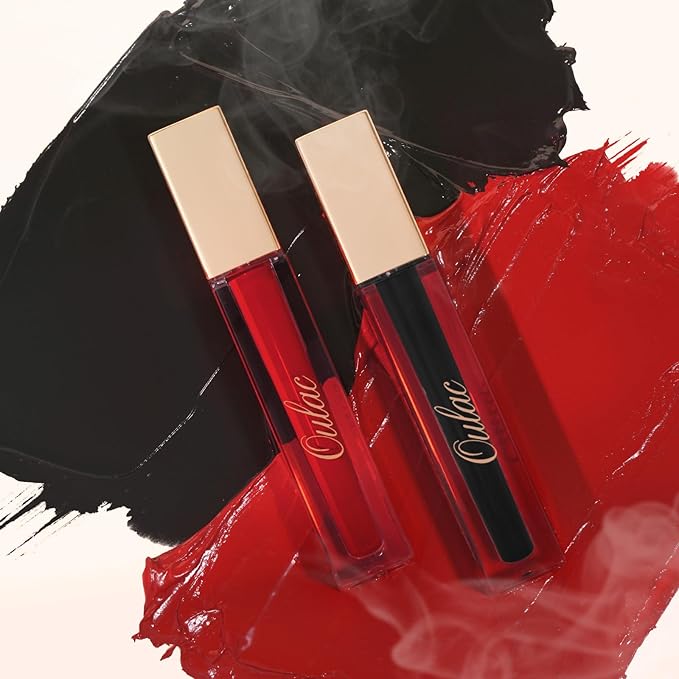 Oulac Red Black Purple Christmas Lipstick Set for Women Matte Liquid Lipstick Long Lasting High Impact Creamy Matte Lip Gloss Rich Colour Formula with Vitamin E &amp Rose Oil