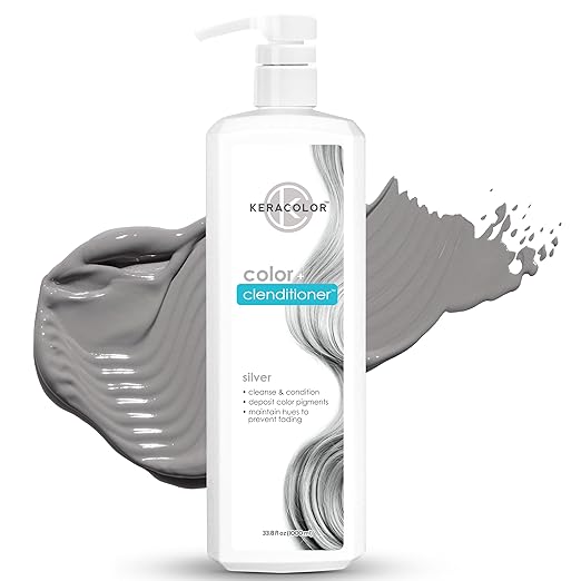 Keracolor Color + Clenditioner 3-in-1 Color-Depositing Conditioner Gentle Cleansing Conditioner Infusing Semi-Permanent Hair Color 9 Shades 33.8 Fl Oz