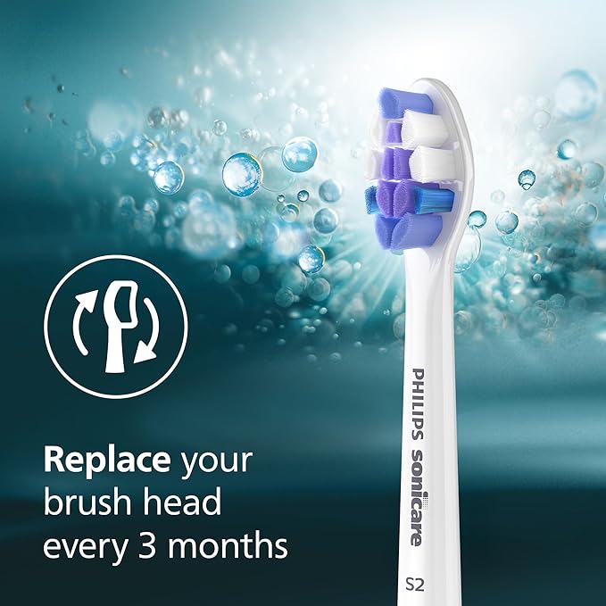 Philips Sonicare S2 Sensitive - Genuine Replacement Electric Toothbrush Heads White 4 Pack One Year Supply HX6054/77