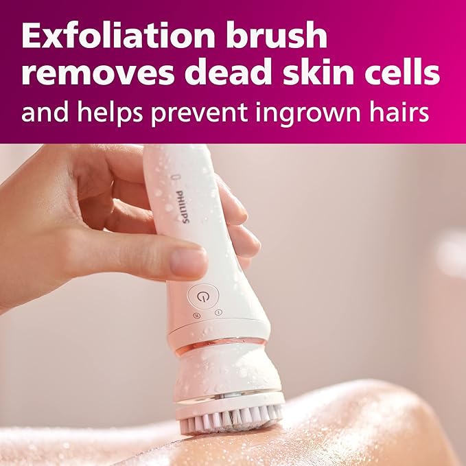 Philips Beauty Epilator Series 8000 5 in 1 Shaver for Women Trimmer Pedicure &amp Body Exfoliator + 9 Accessories BRE740/14