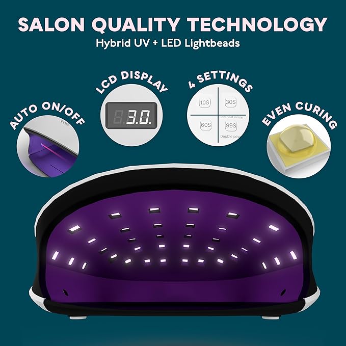 SUNUV UV LED Nail Lamp UV Light for Nails Compatible with All Gel Polish 36 LEDs with 4 Timer Settings LCD Display for Home Salon SUN4 Black