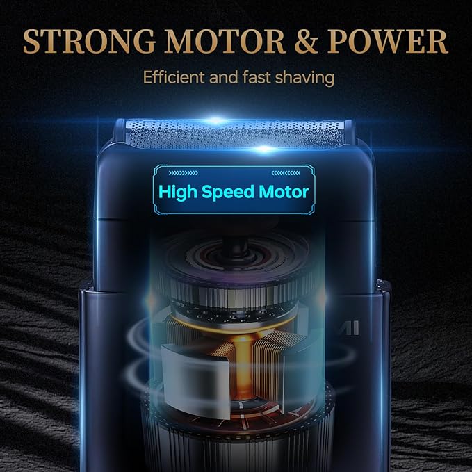 Electric Foil Shavers for Men Electric Razor for Men Face - 2 Floating Blades IPX7 Waterproof 3 Adjustable Gears LCD Display Type-C RechargeableWet/Dry Foil Shaver for Travel &amp Home Matte B