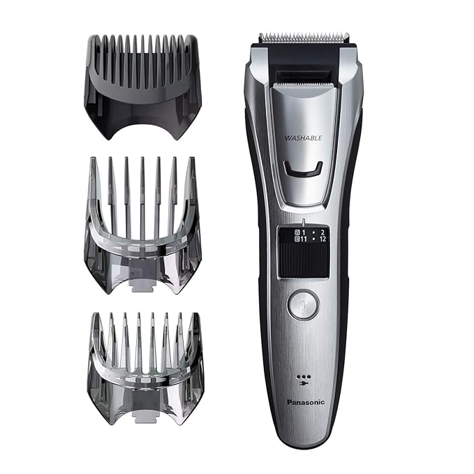 Panasonic Multi-Groomer Electric Beard Trimmer for Men Men?™s Trimmer for Beard Hair and Body 39 Trim Length Settings with 3 Attachments Corded/Cordless Operation ? ER-GB80-S (Silver)