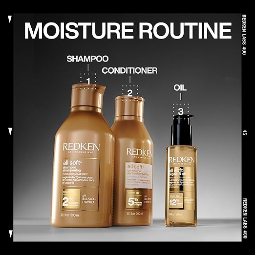 Redken All Soft Argan-6 Oil Treatment For Dry Hair - Deeply Conditions Hair Adds Softness and Shine With Argan Oil